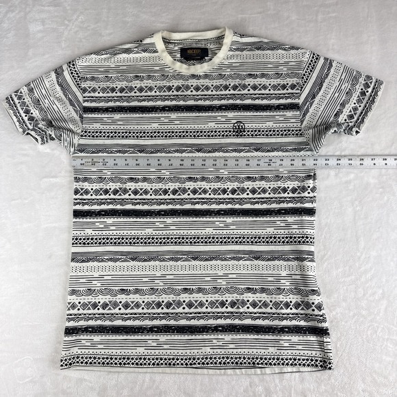 10.Deep Nightwork T-Shirt Mens XL Graphic Stripe Tee White Black Skate Retro - Picture 6 of 7